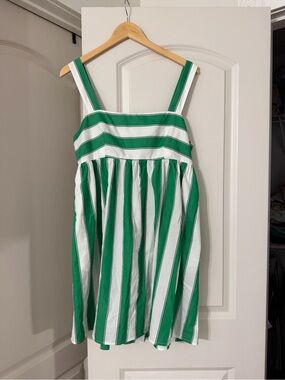 GAP Green and White Striped Sundress